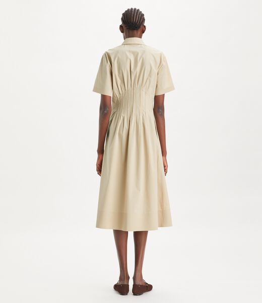 tory burch poplin pleat waist dress