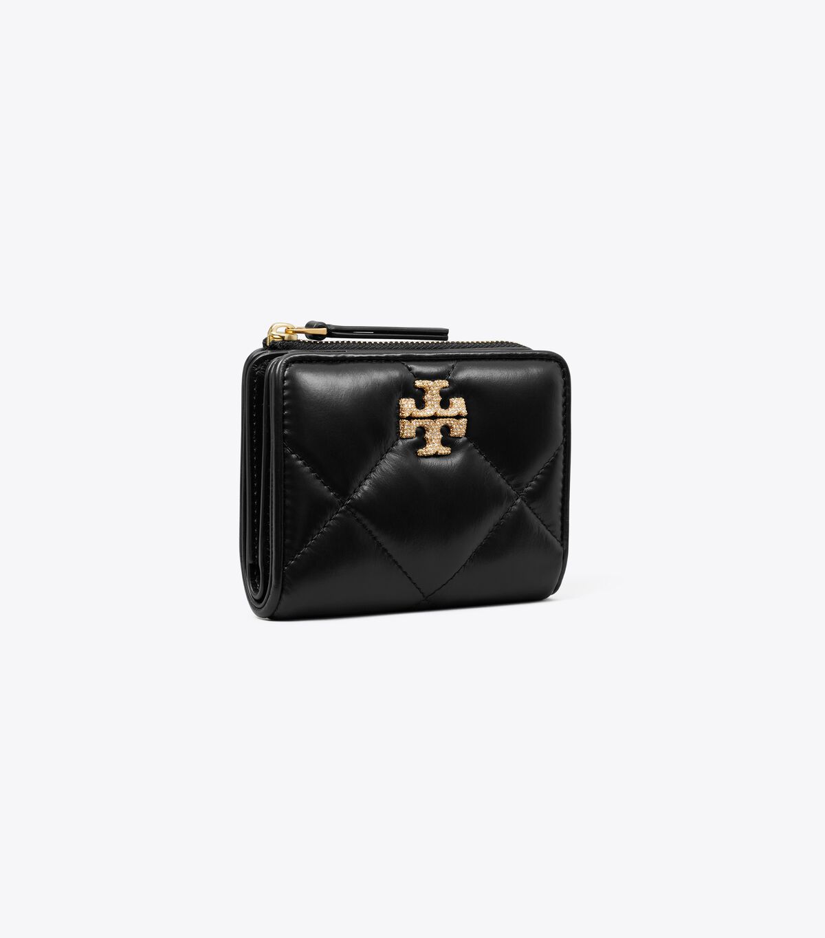 tory burch kira diamond quilt pave logo bi fold wallet