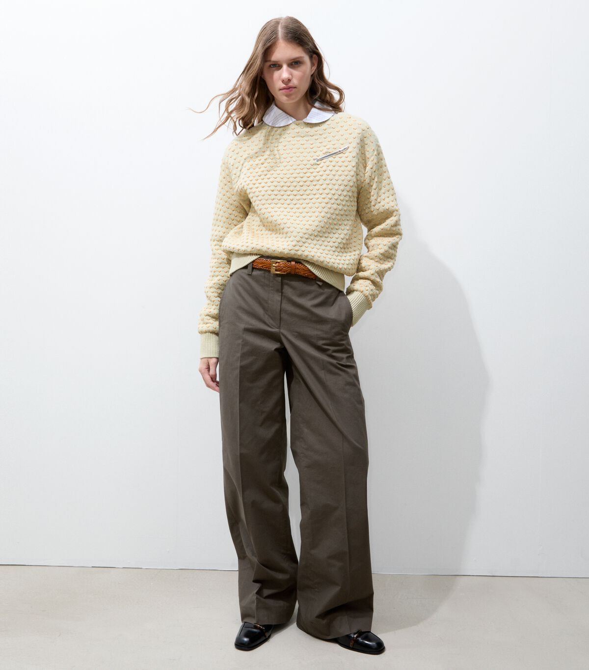 tory burch brushed cotton trouser