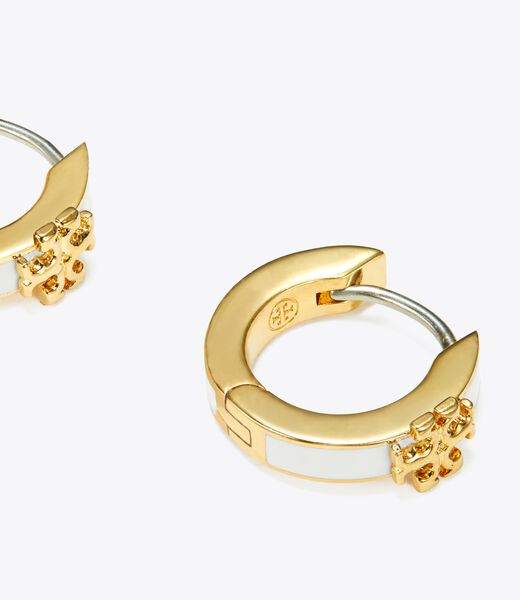 tory burch kira enamel huggie earring