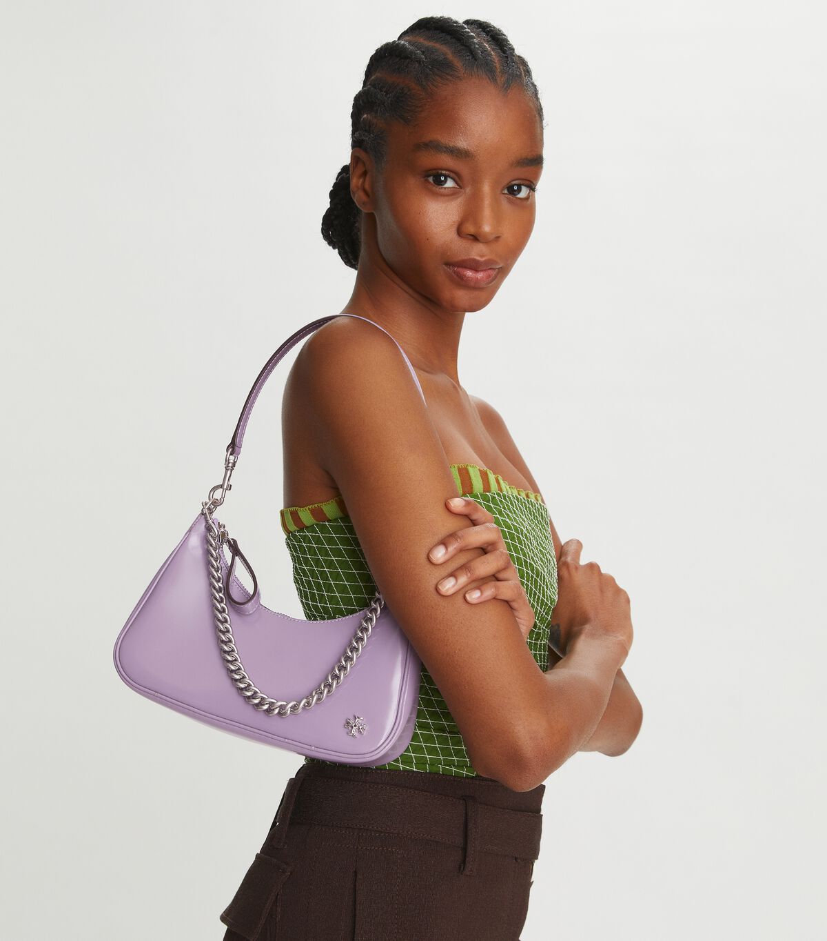 tory burch small 151 mercer spazzolato crescent bag