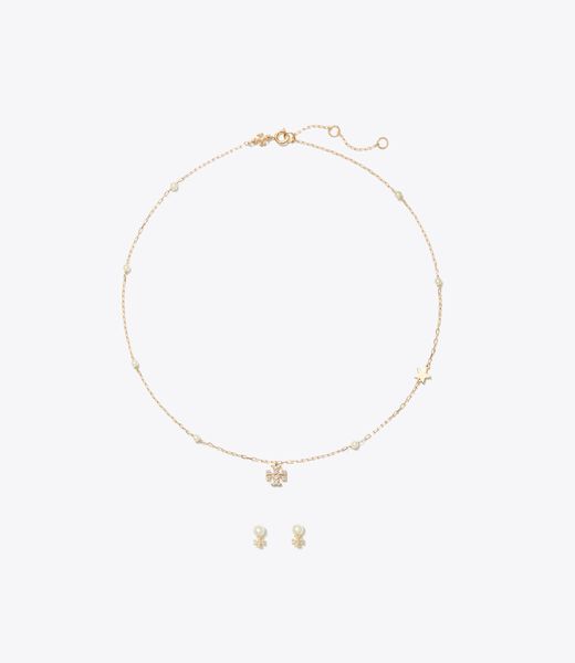 tory burch moondance necklace earrings gift set