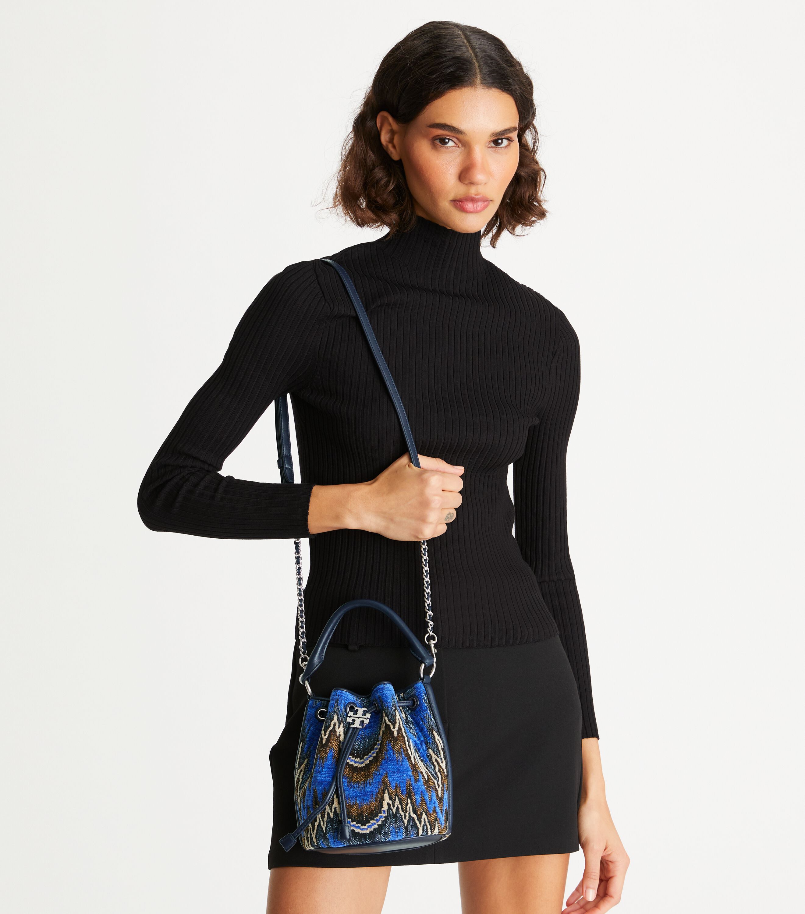 Tory Burch Fleming Soft Flame Stitch Bucket Bag Tory Burch UAE