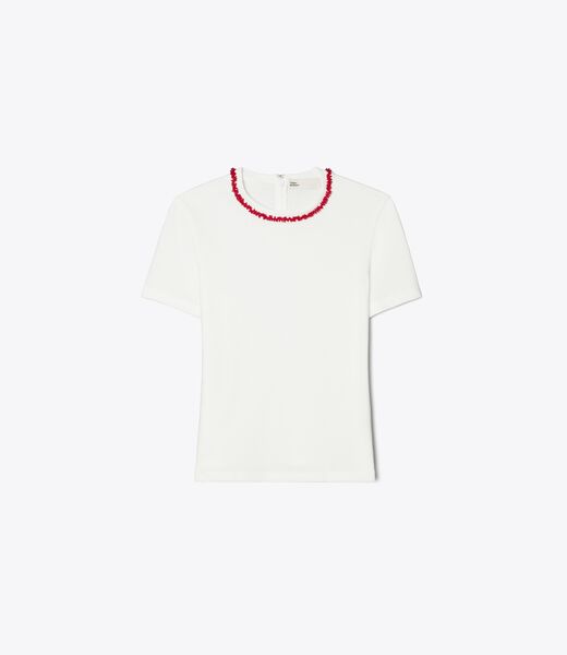Embellished Cotton T-Shirt tory burch embellished cotton t shirt