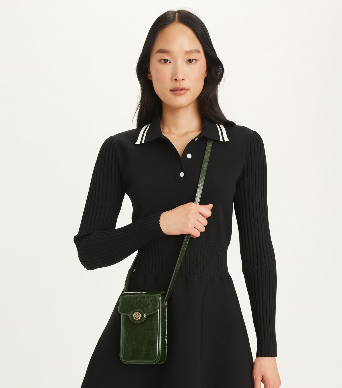 tory burch robinson crosshatched phone crossbody