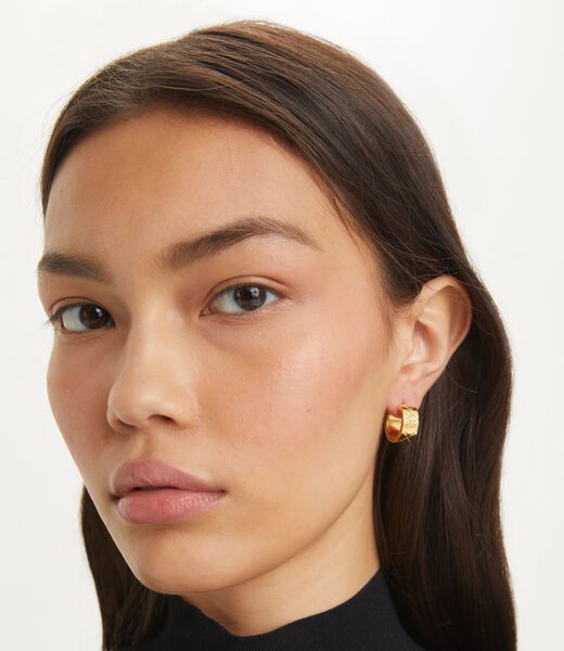 tory burch t monogram small hoop earring