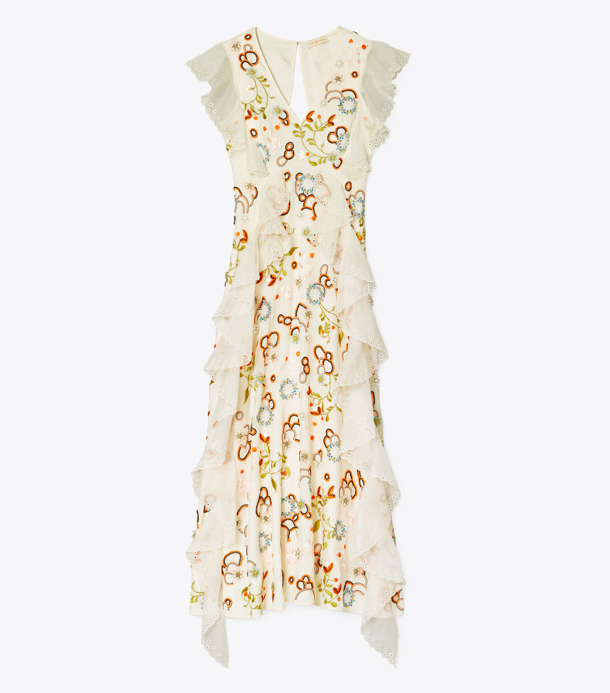 tory burch embroidered organza dress