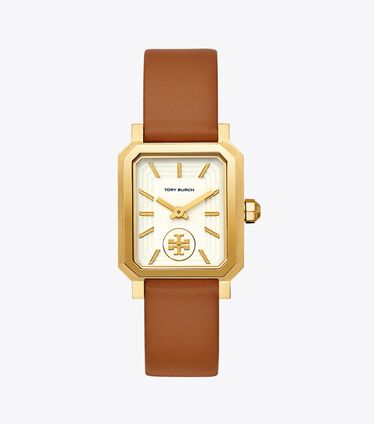 Robinson Watch, Brown Leather/Gold-Tone, 27 X 29 Mm