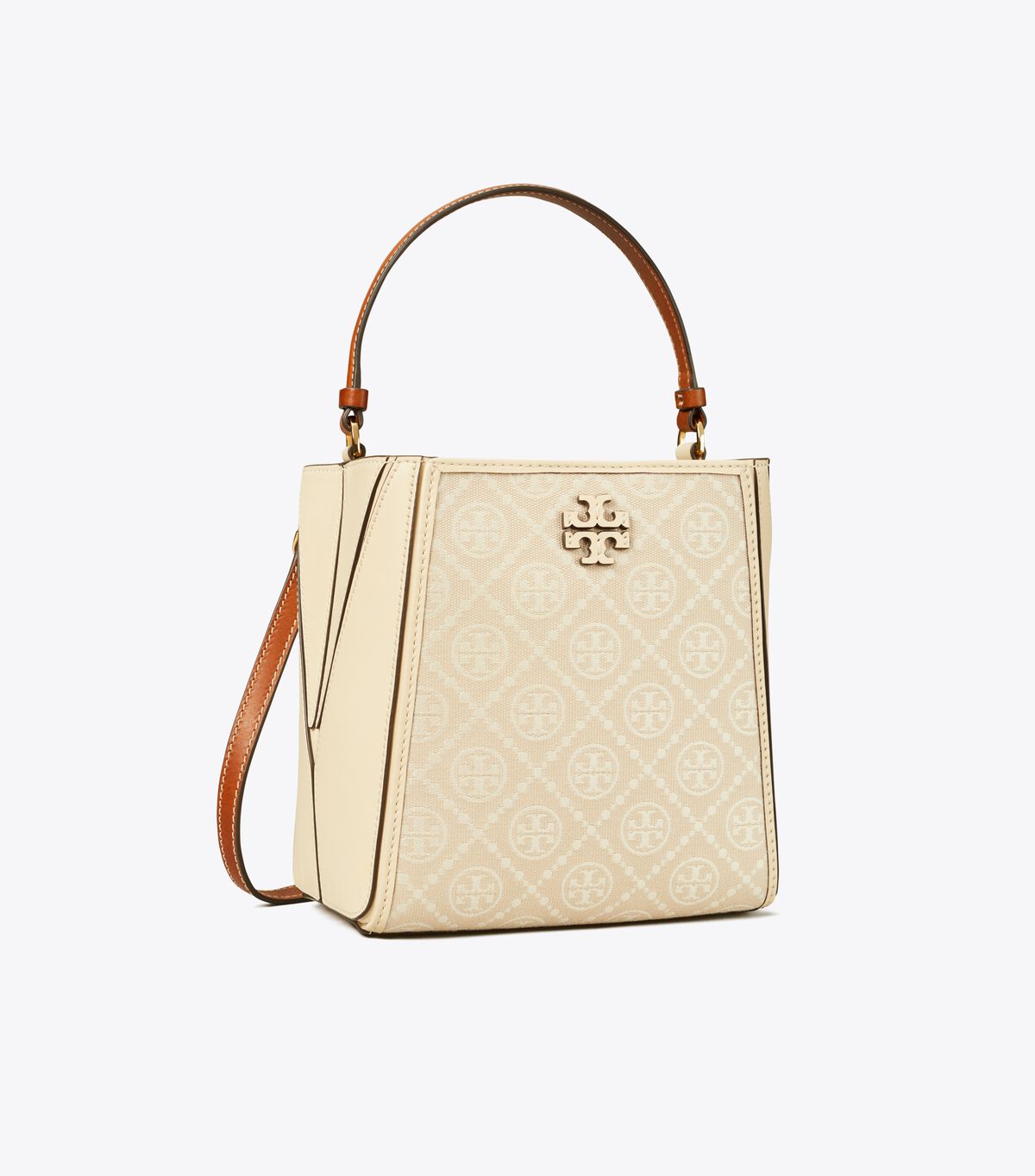 tory burch small t monogram mcgraw bucket bag