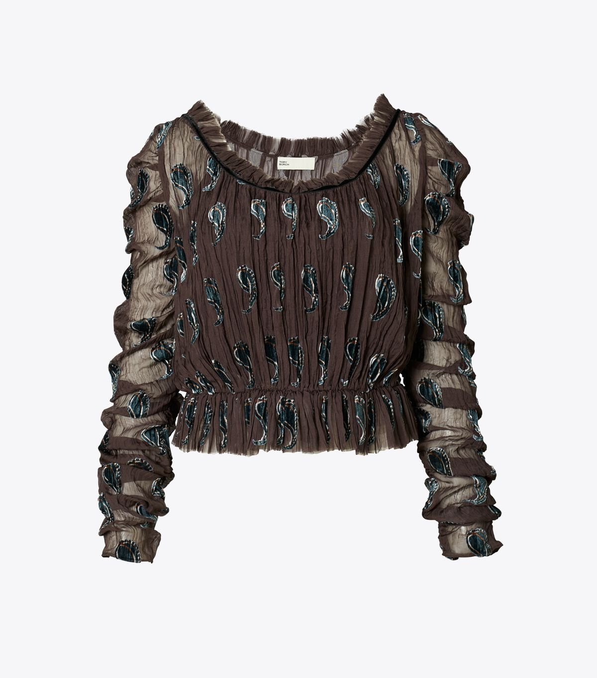 بلوزة مخملية مجعدة tory burch بلوزة مخملية مجعدة