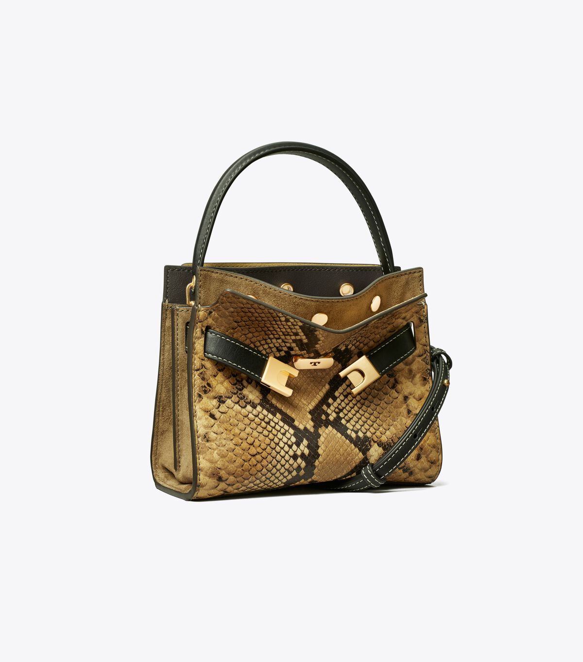 Petite Lee Radziwill Snake-Embossed Double Bag
