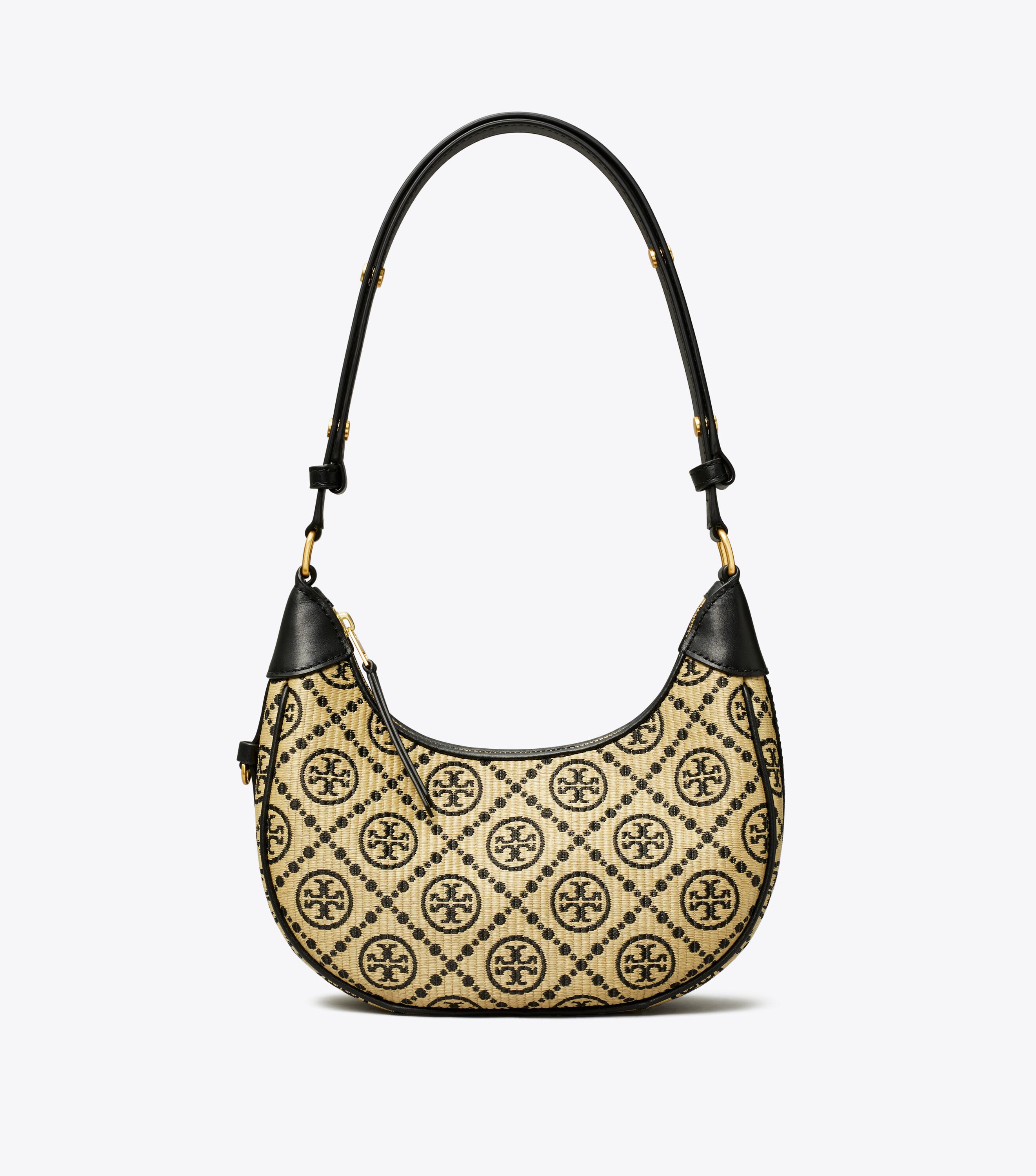 Tory Burch T Monogram Raffia Crescent Bag Tory Burch UAE