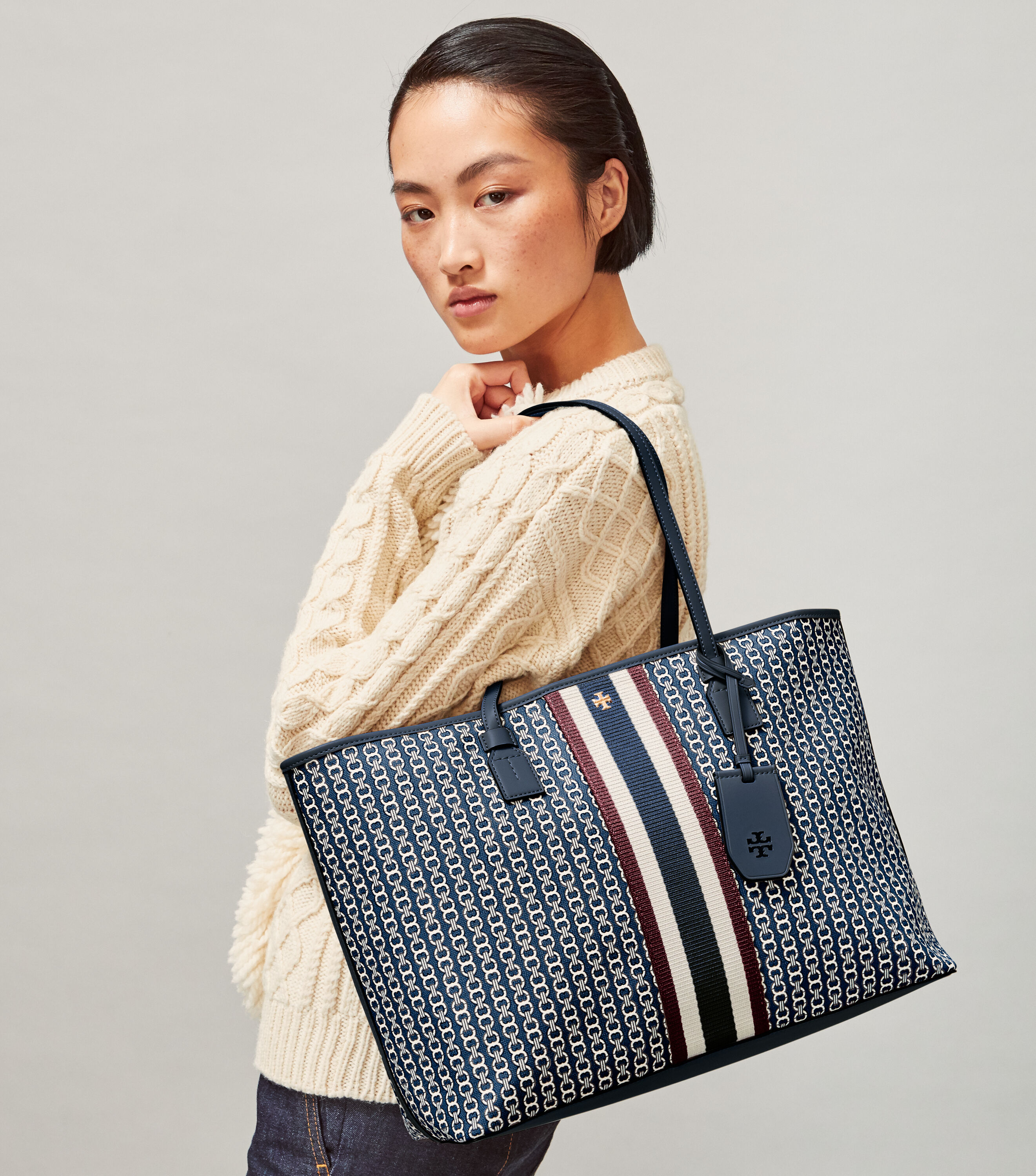Tory burch gemini cheap link canvas tote