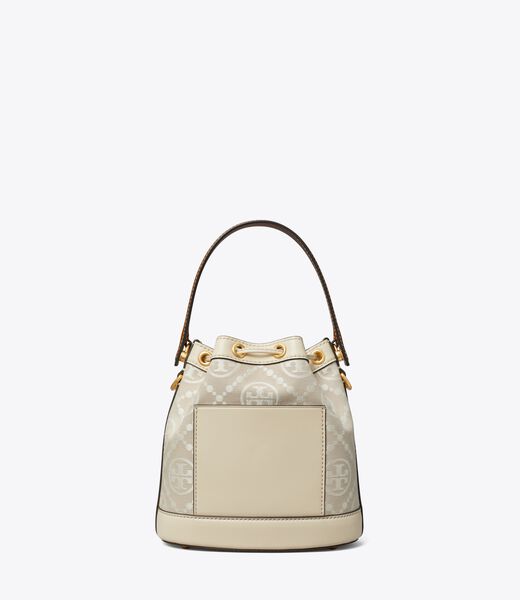 tory burch حقيبة دلو تي مونوغرام