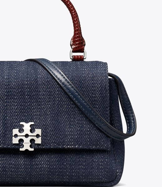 tory burch mini charlie denim top handle crossbody