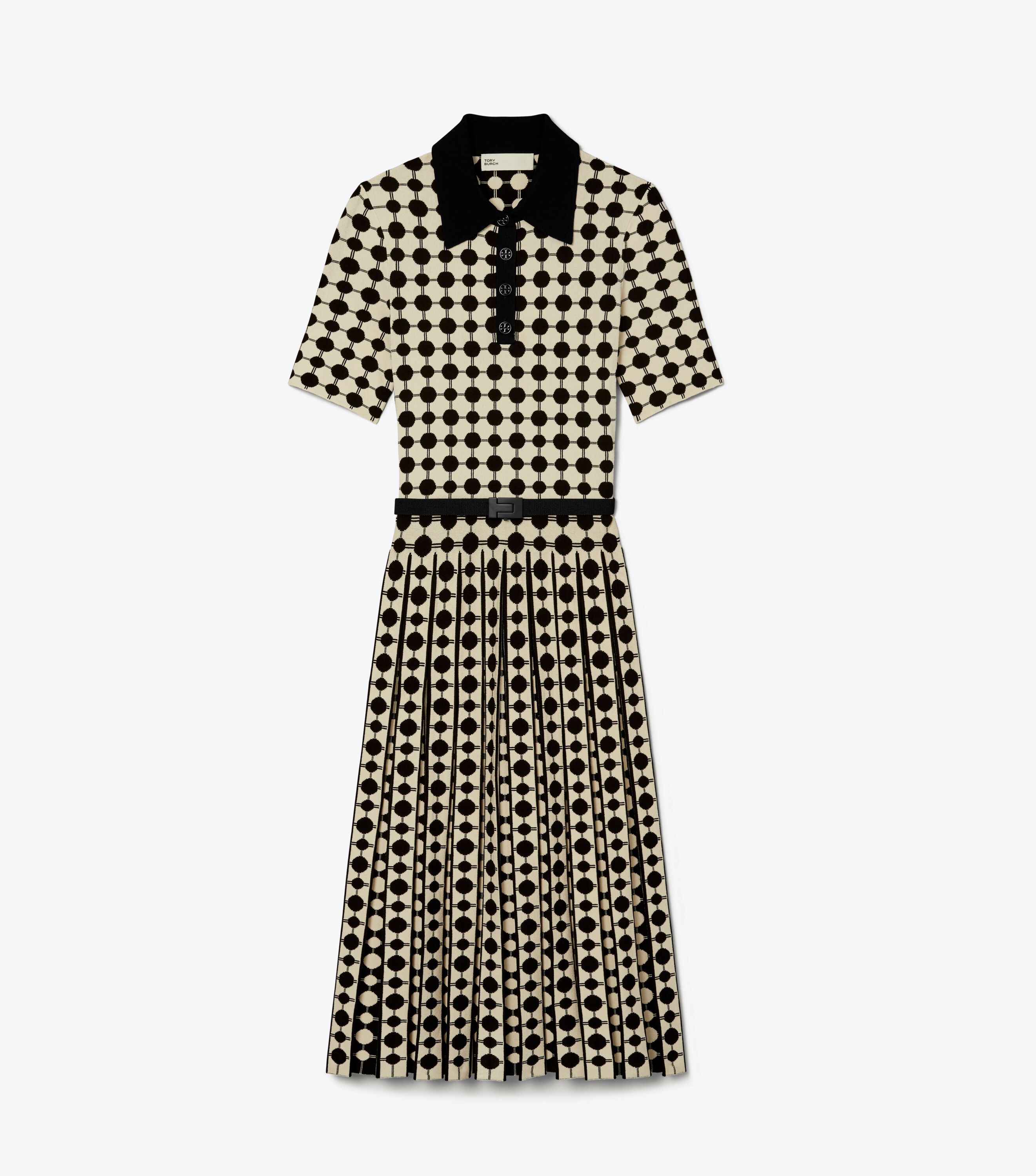 Jacquard Viscose Polo Dress nov sale employees 50 to 60 Tory Burch