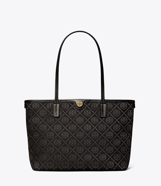 tory burch small t monogram zip tote