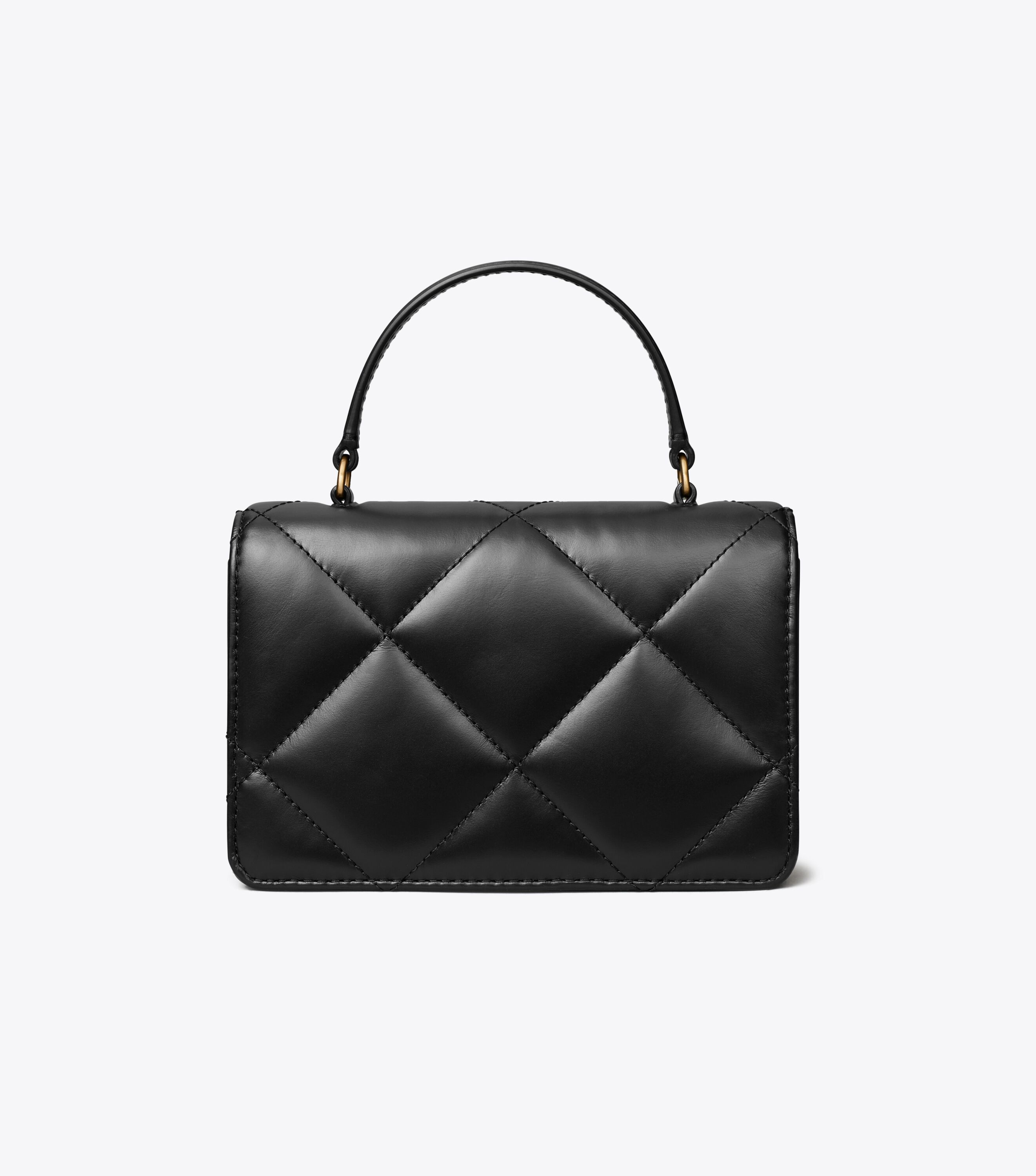 Mini Kira Diamond Quilt Top-Handle Crossbody, Black | Tory Burch UAE