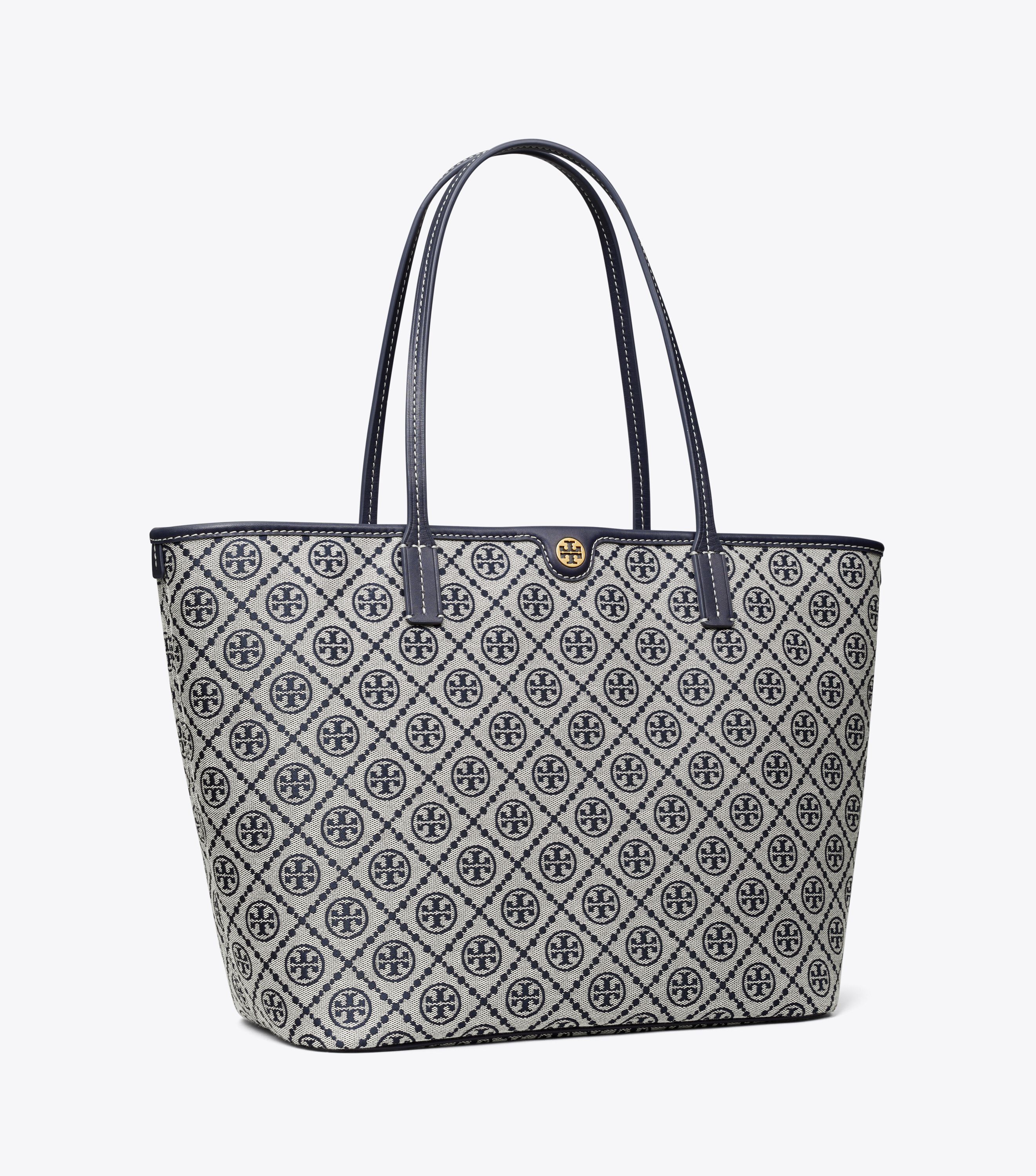 T Monogram Zip Tote, Tory Navy | Tory Burch UAE