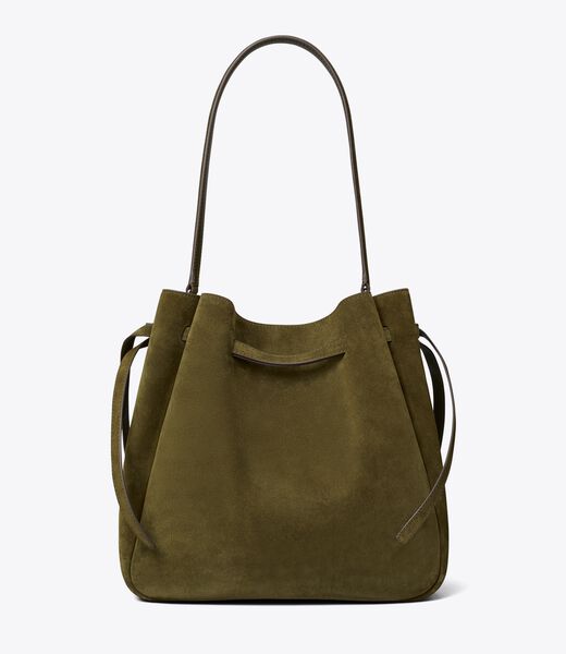 tory burch large romy suede bucket bag
