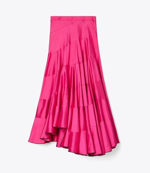 tory burch flared cotton silk skirt