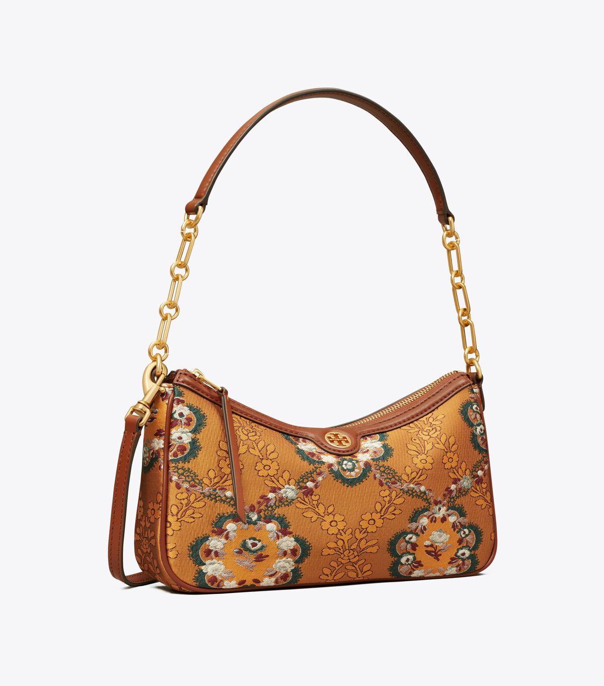 T Monogram Brocade Studio Shoulder Bag