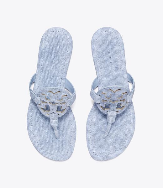 tory burch صندل ميلر من الجلد المدبوغ المطبوع