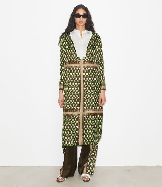 tory burch فستان قميص حريري