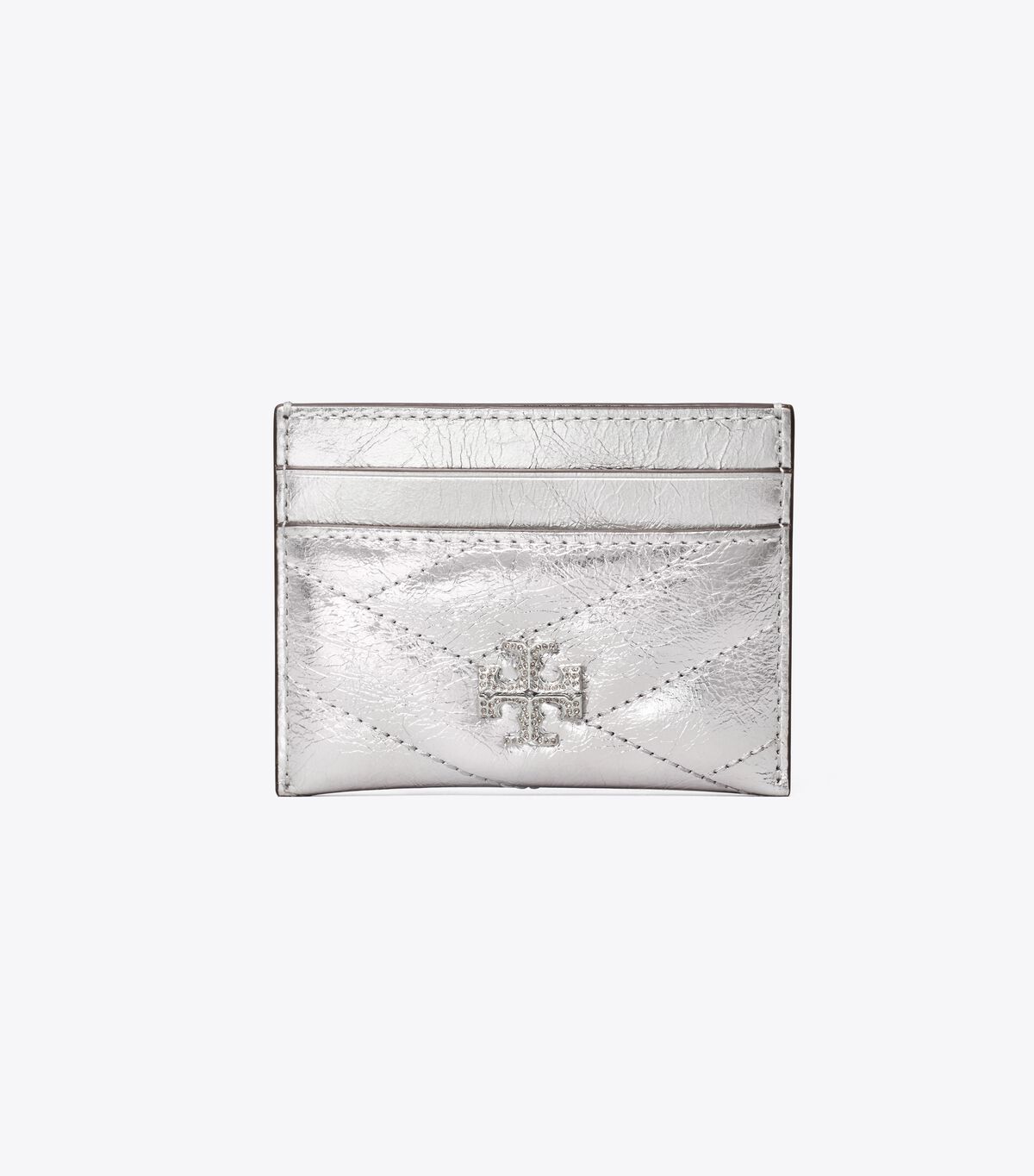 Kira Chevron Metallic Pave Logo Card Case tory burch kira chevron metallic pave logo card case