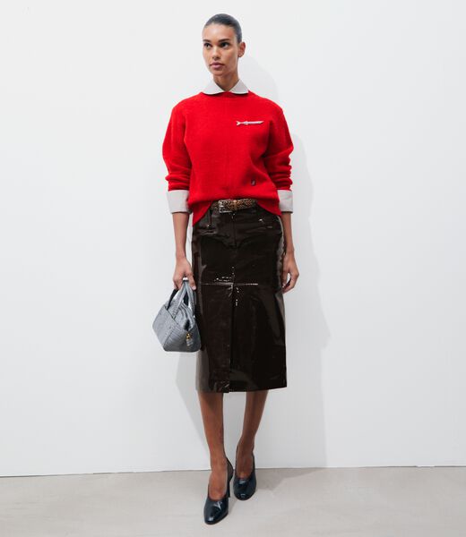 tory burch patent leather skirt
