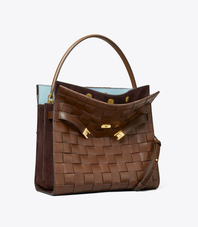 LEE RADZIWILL WOVEN DOUBLE BAG