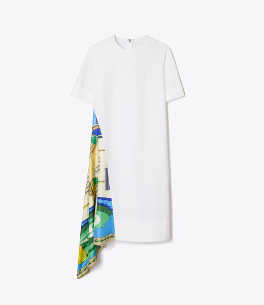 tory burch silk panel cotton dress