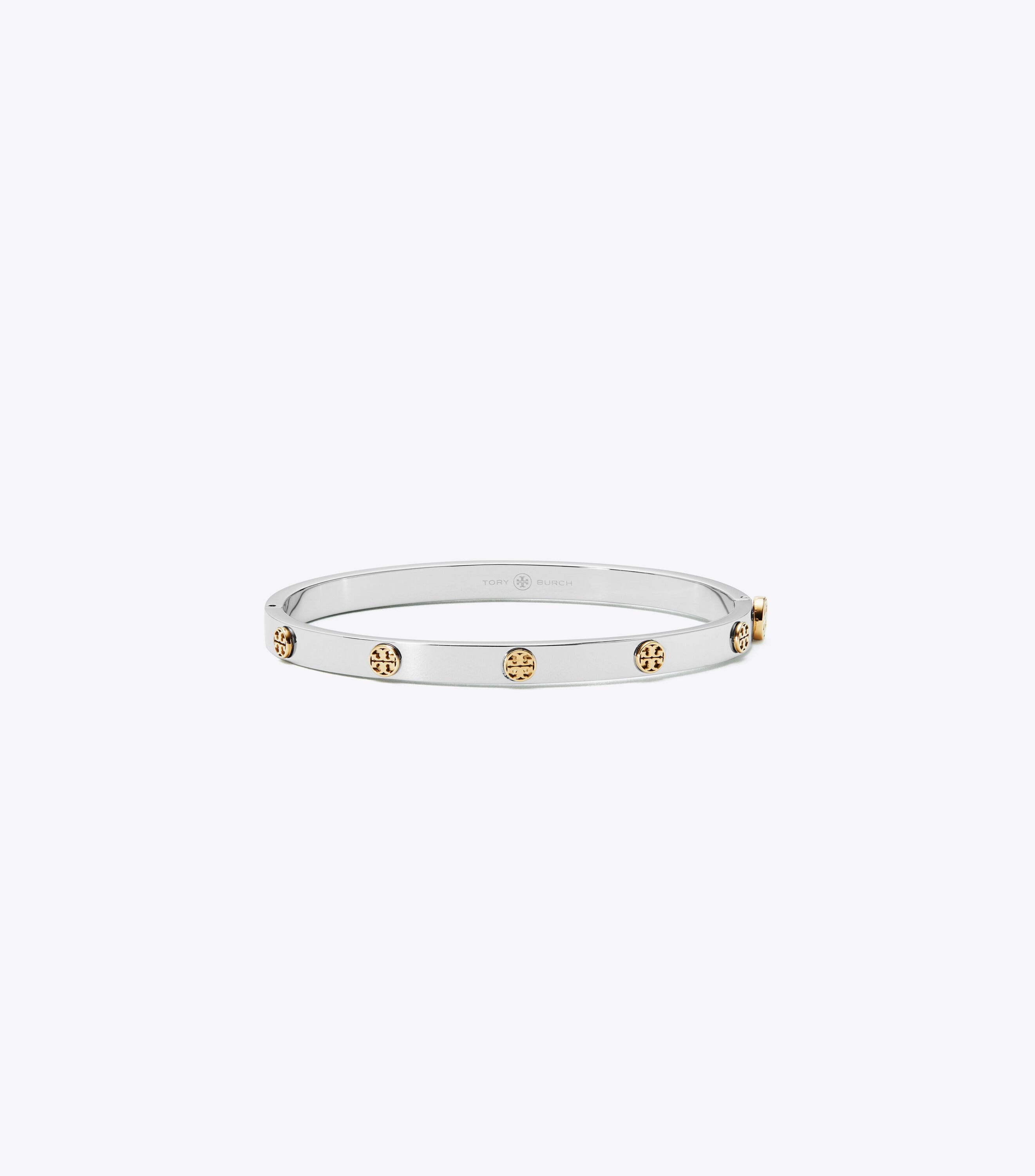 Miller Stud Hinge Bracelet, 5MM, Tory Silver / Tory Gold