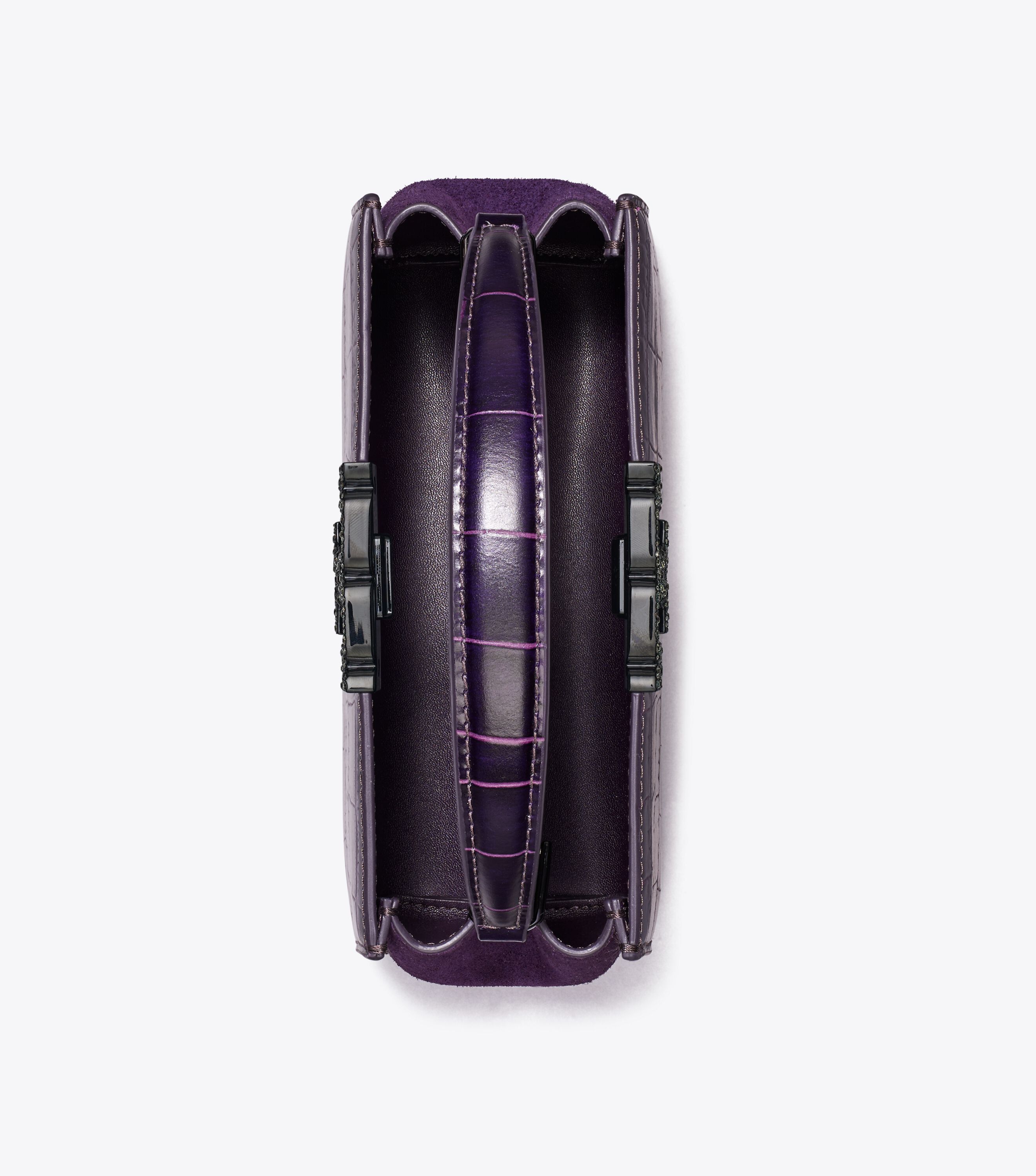 【Tory Burch】Mini Eleanor Satchel (Pansy Purple) Mini Eleanor Croc-Embossed Satchel, Pansy Purple | Tory