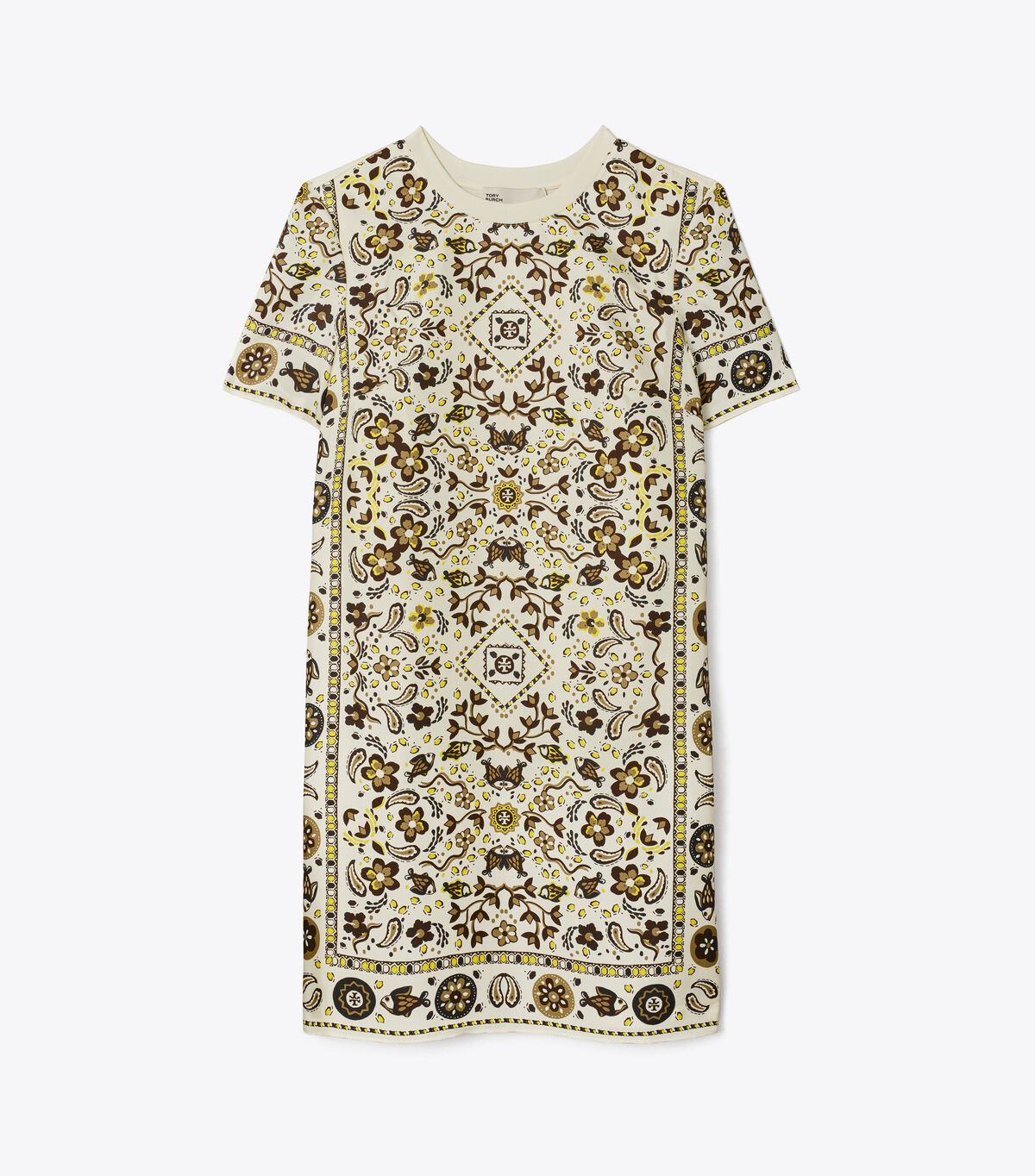 Silk-Front T-Shirt Dress