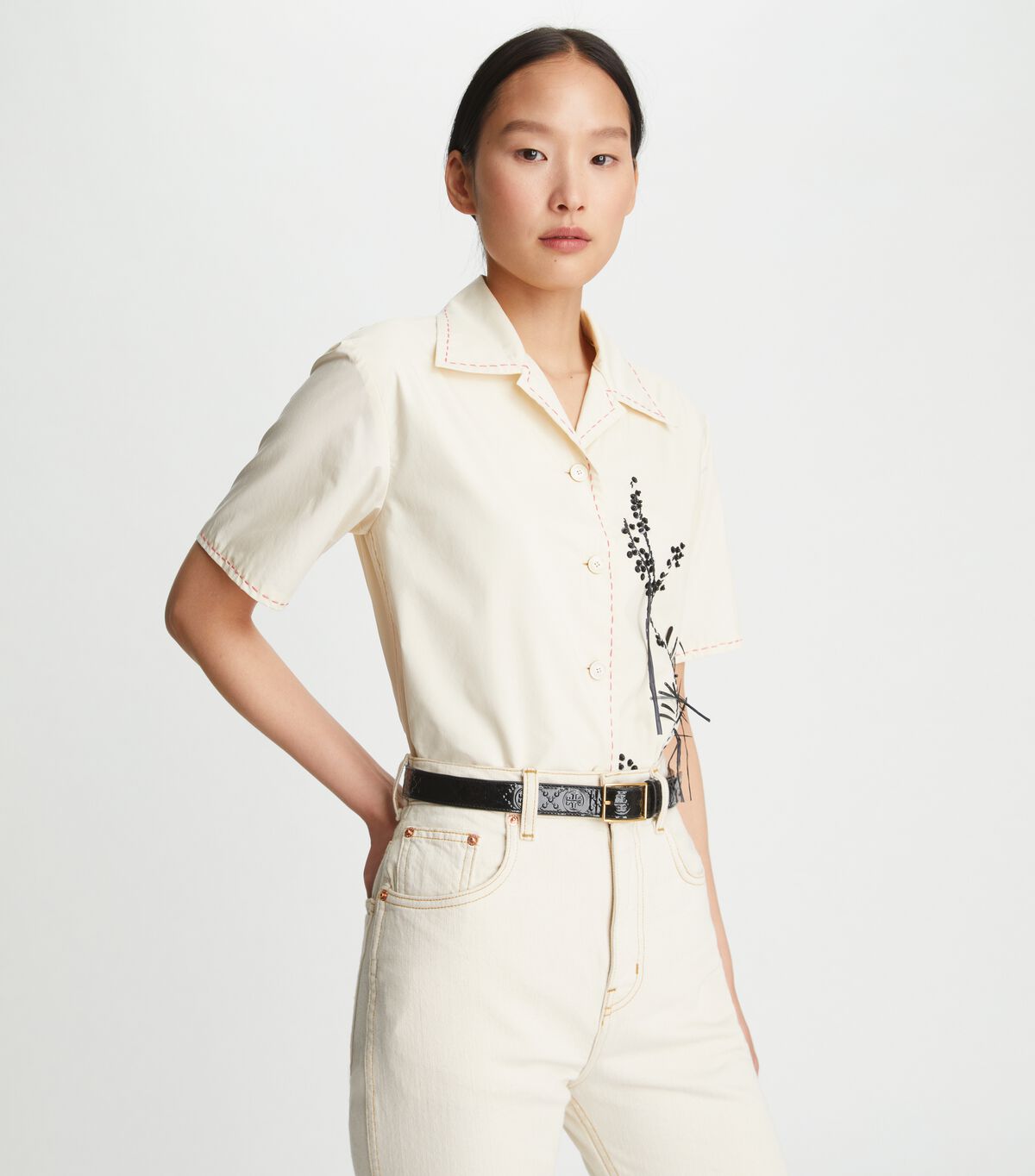 tory burch 1 t monogram patent belt