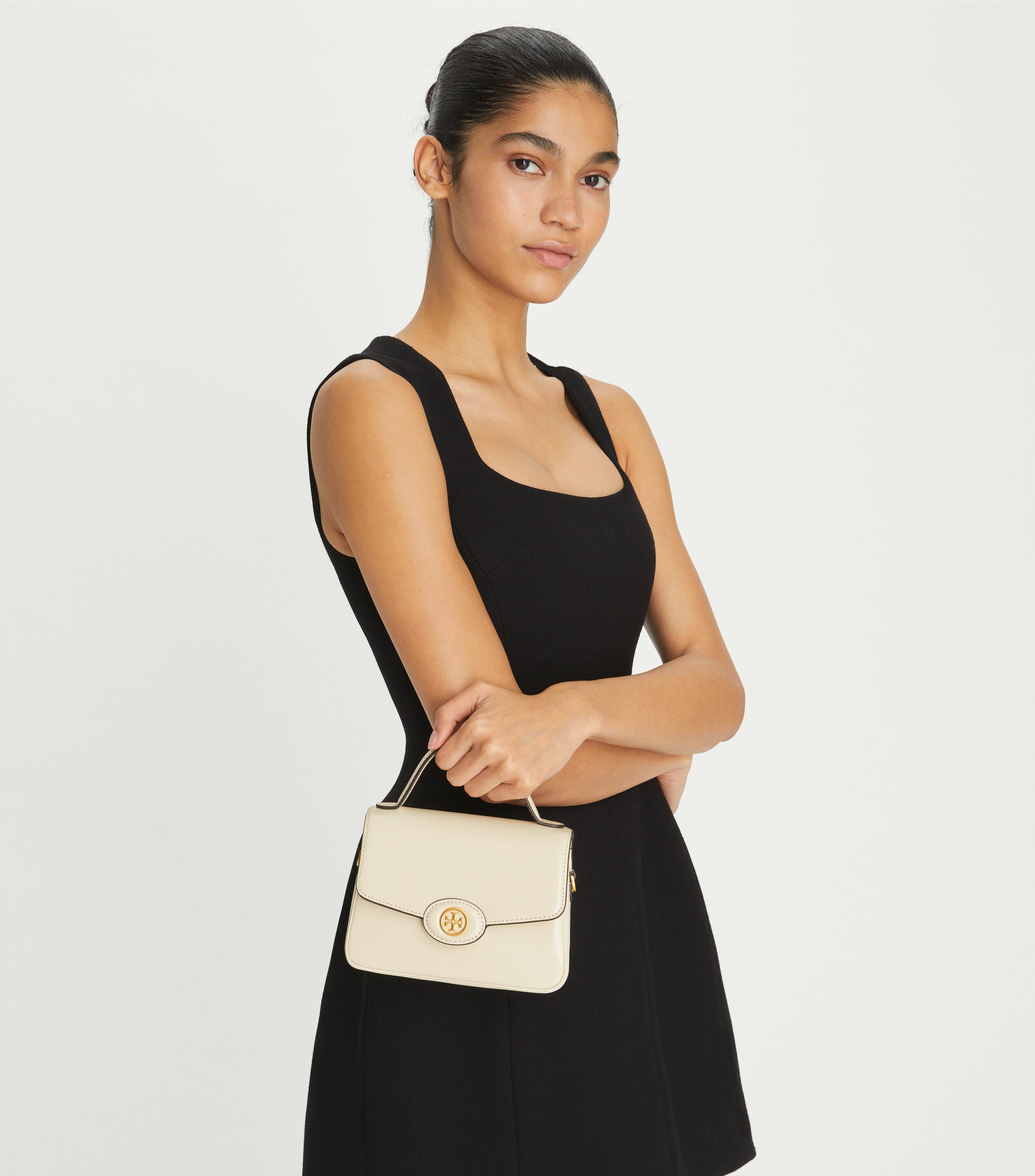 Small Robinson Spazzolato Top Handle Bag Handbags Tory Burch