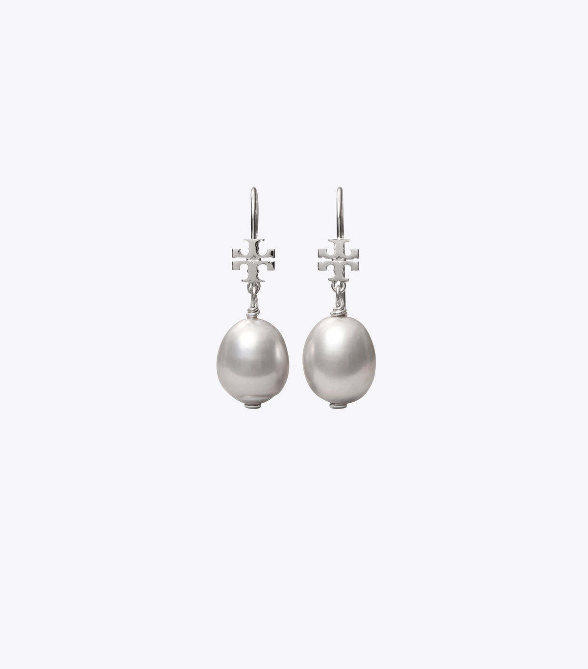Double 'T' Pearl Drop Earring 