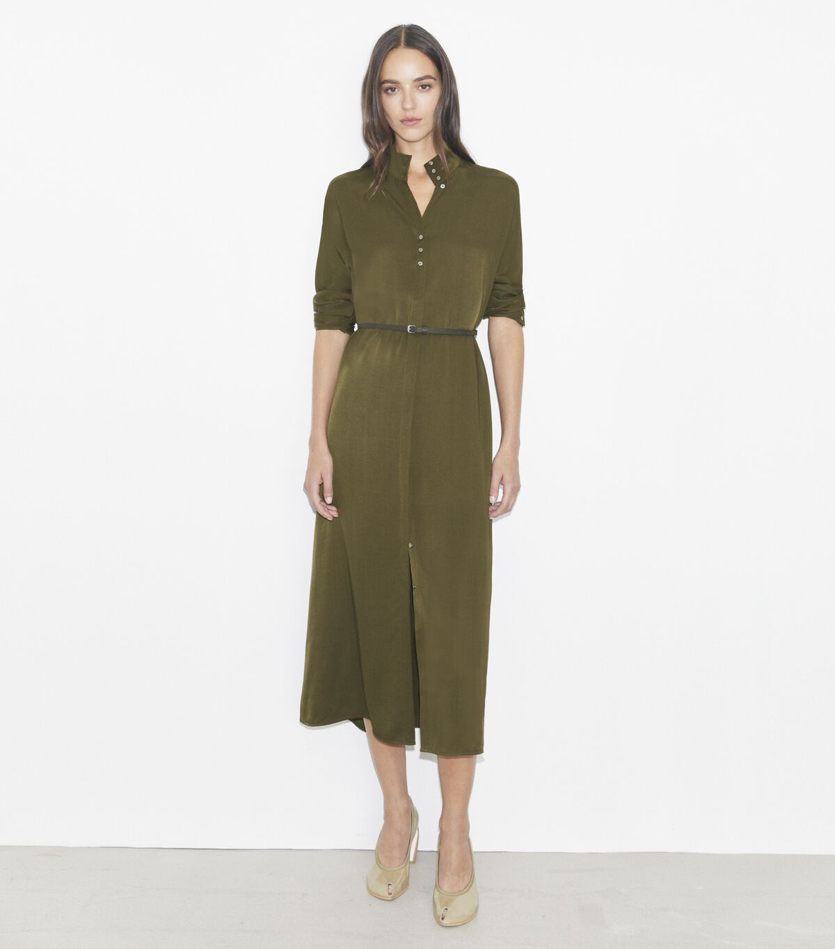 tory burch satin shirtdress