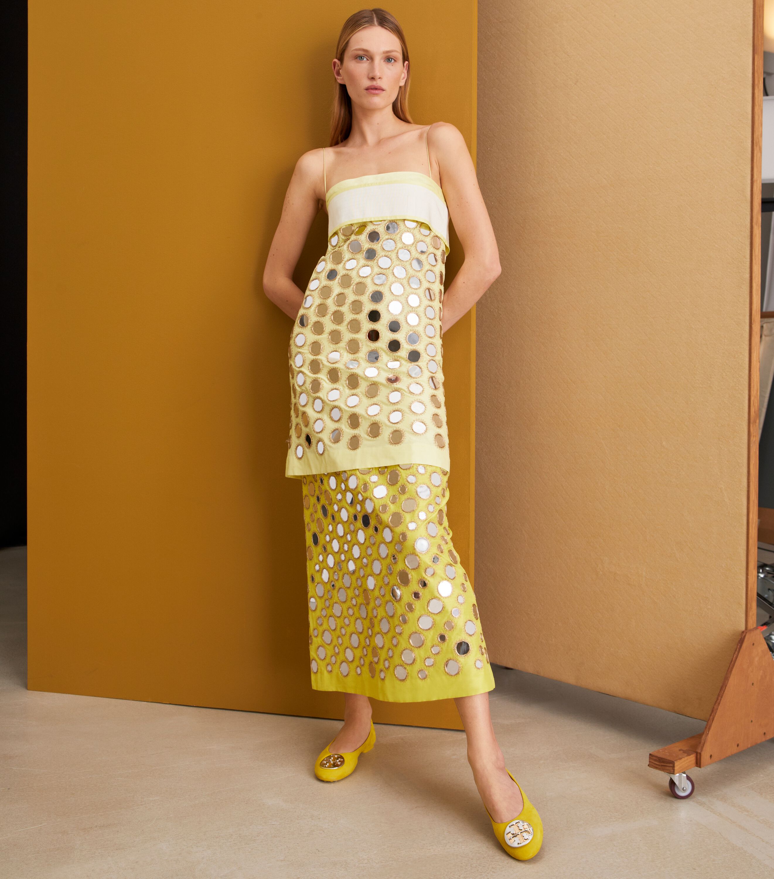 Layered Hand done Mirrorwork Silk Dress