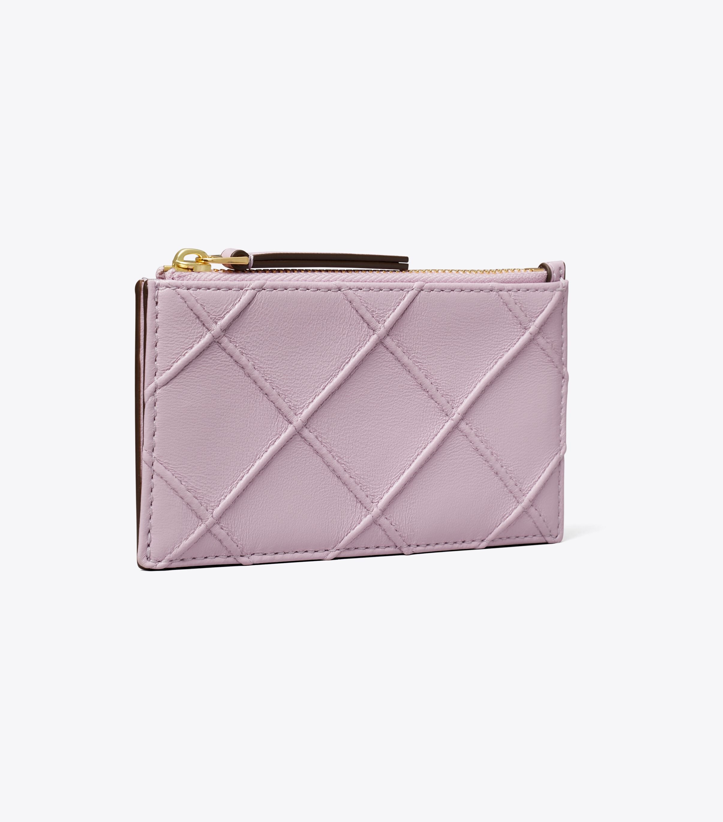 Fleming Soft Zip Card Case, Pale Purple | Tory Burch UAE