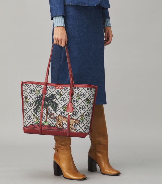 Perry Embroidered T Monogram Triple-Compartment Tote Bag | Handbags | Tory  Burch