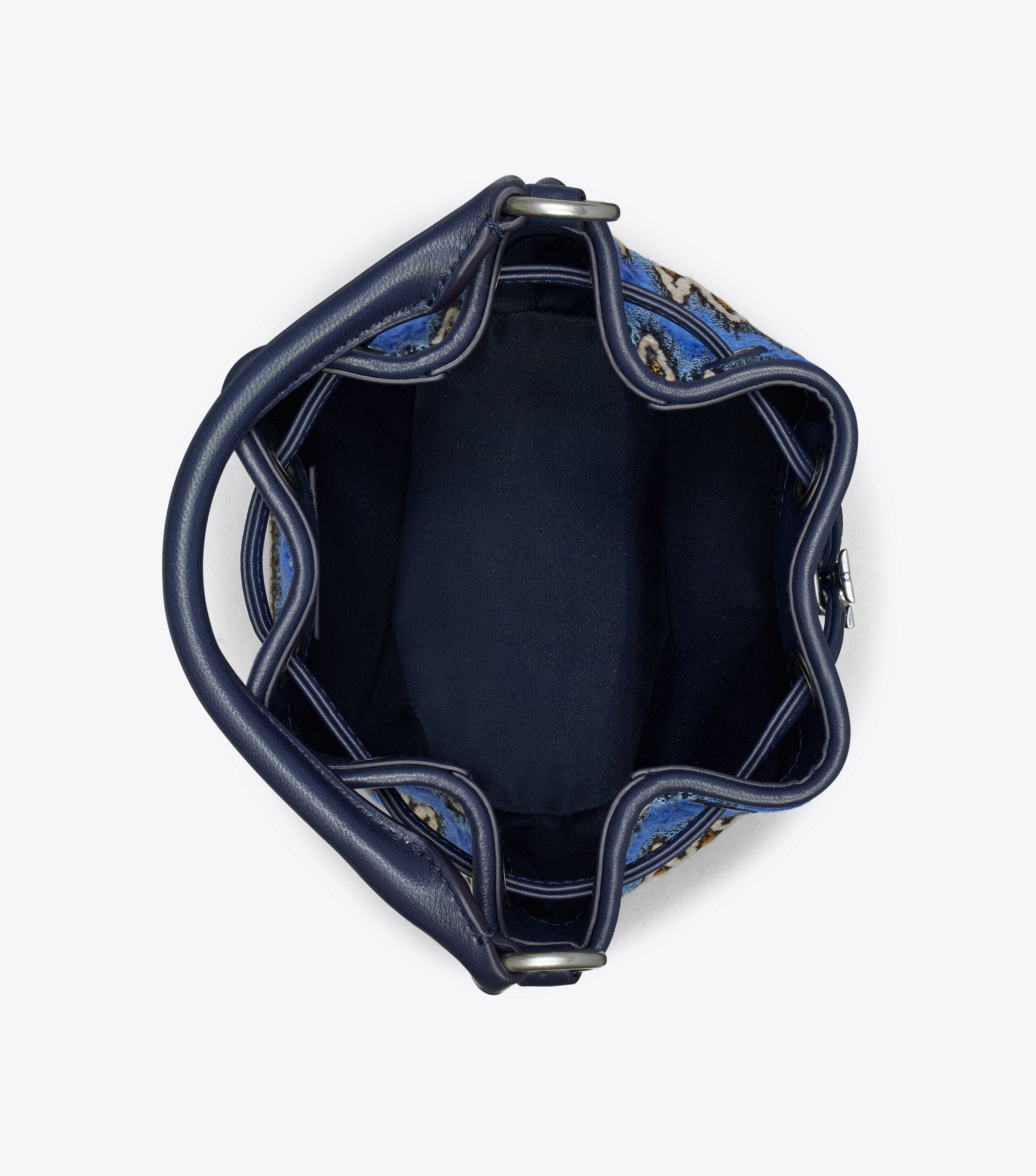 Fleming Soft Flame Stitch Bucket Bag, Blue Dahlia Multi | Tory