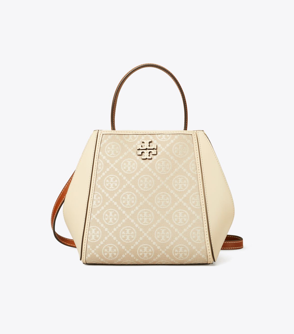 tory burch small t monogram mcgraw bucket bag
