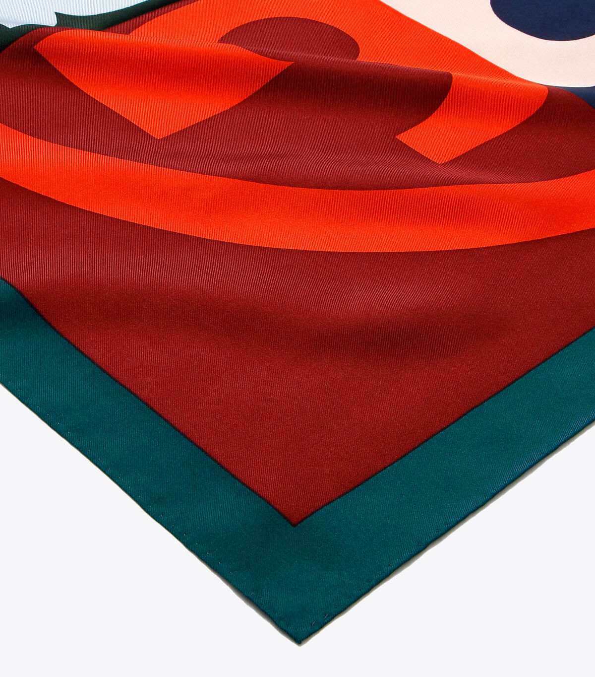 tory burch color block double t silk neckerchief