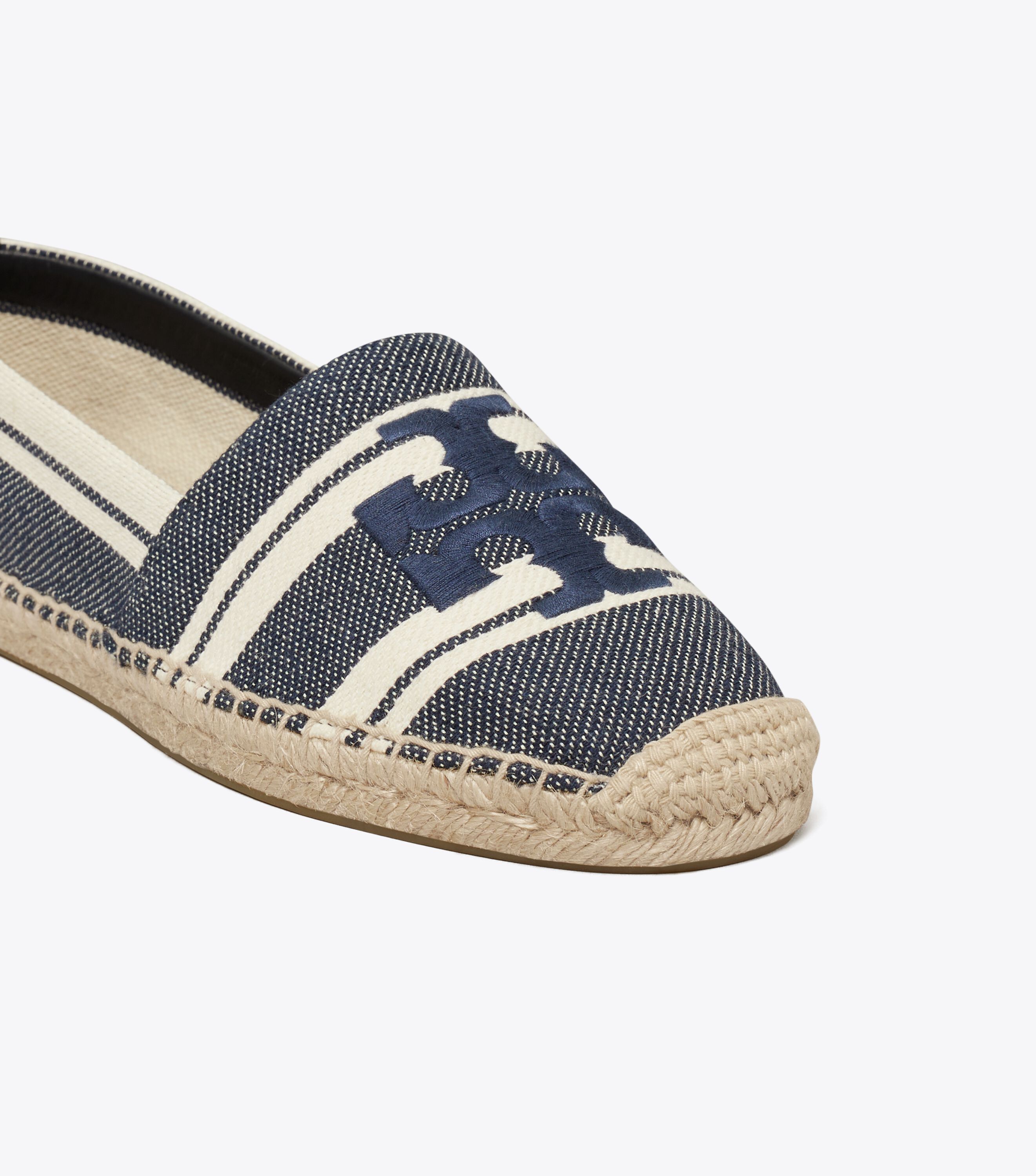 Double T Jacquard Espadrille, Blue Chiaro / Ash White | Tory Burch UAE