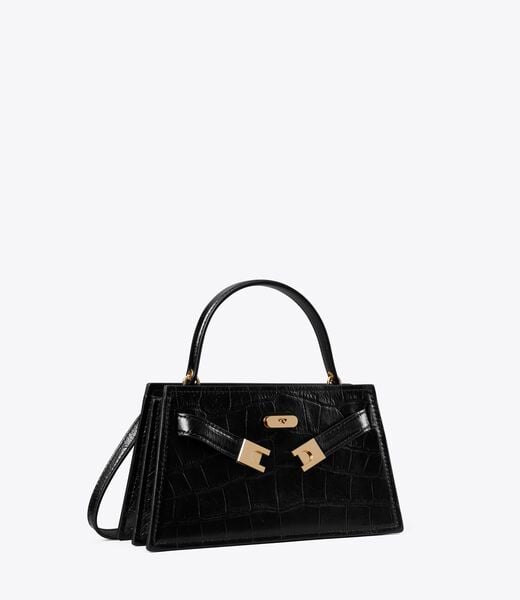 tory burch mini lee radziwill embossed top handle bag