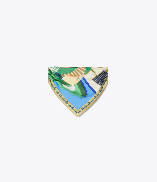 tory burch printed silk scarf top