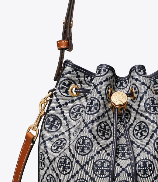 tory burch t monogram bucket bag