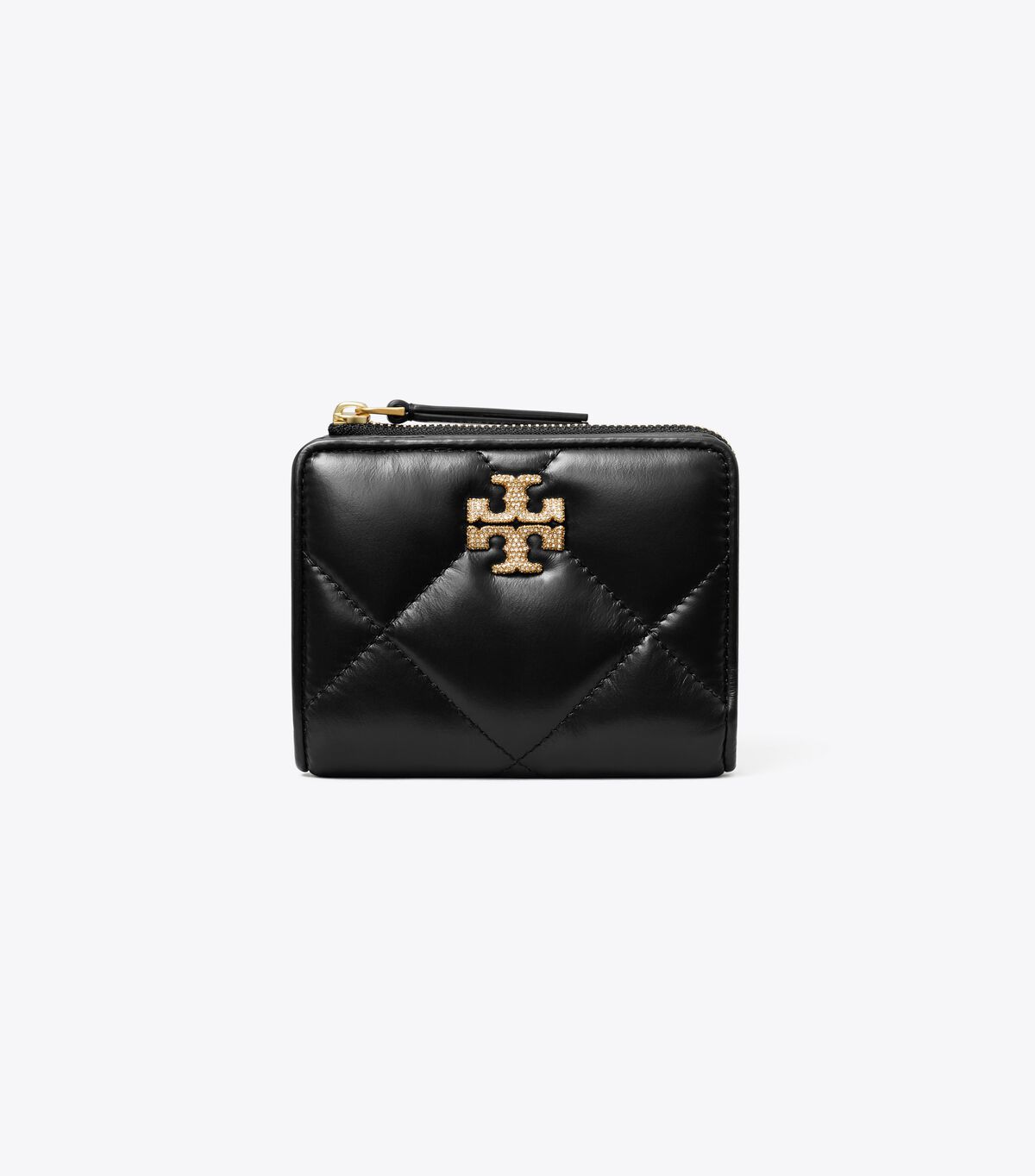 tory burch kira diamond quilt pave logo bi fold wallet